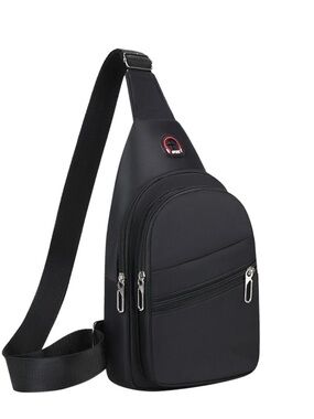 Men's Black Sling Crossbody Bag - Compact Everyday Carry